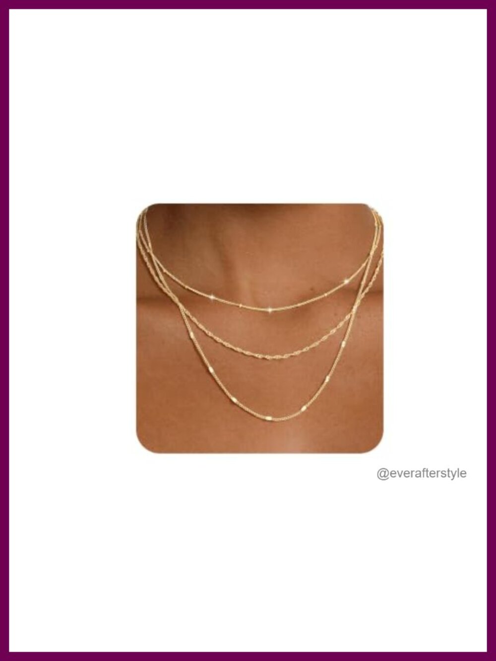 14k Gold Plated Layered Chain Necklace Set, Dainty Thin Choker Stack